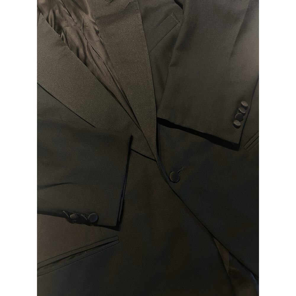 Vintage Ermenegildo Zegna Tuxedo Jacket 42R Black Formal Designer - Picture 8 of 16